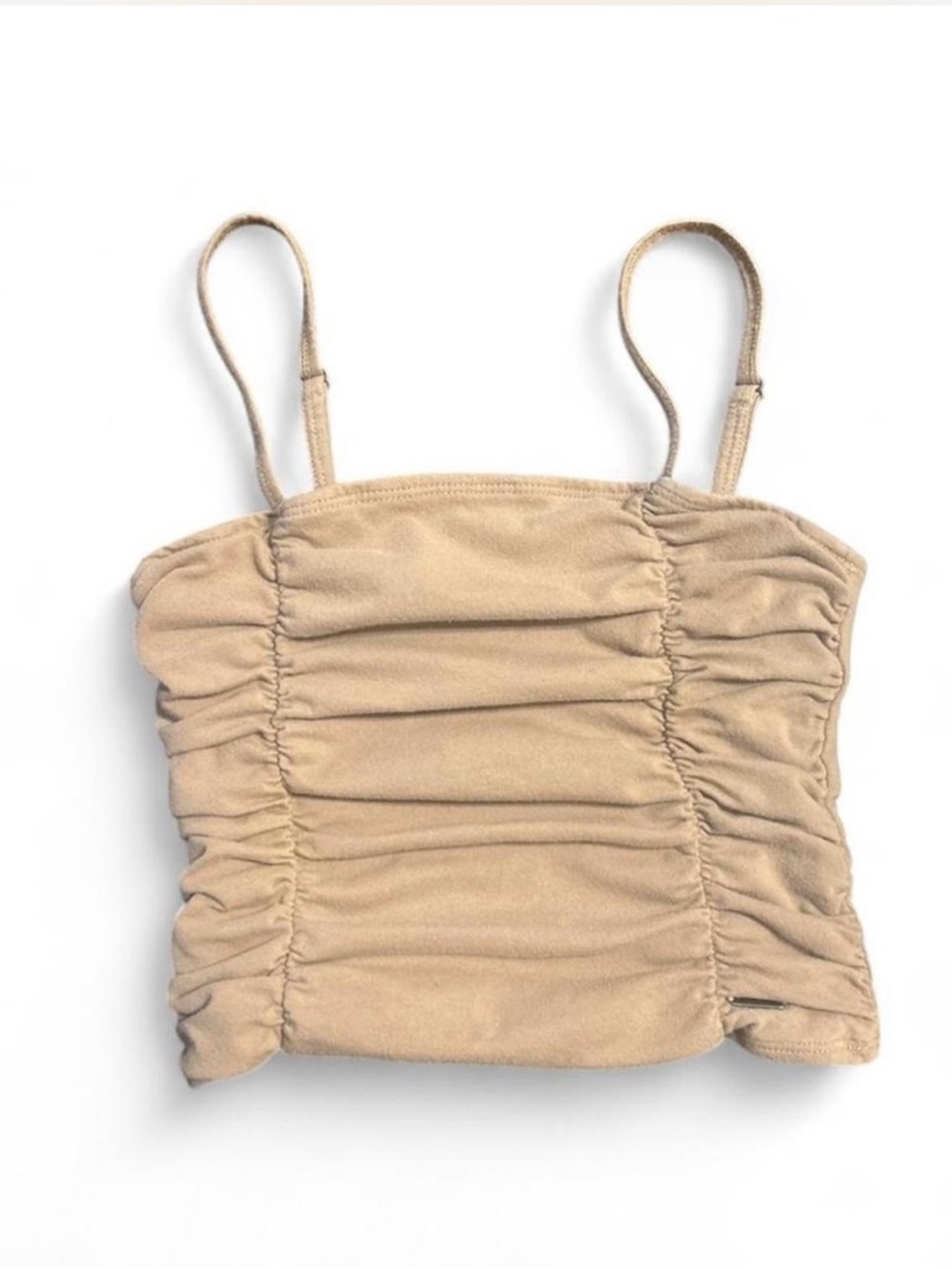 Hollister Beige Ruched Cropped Cami